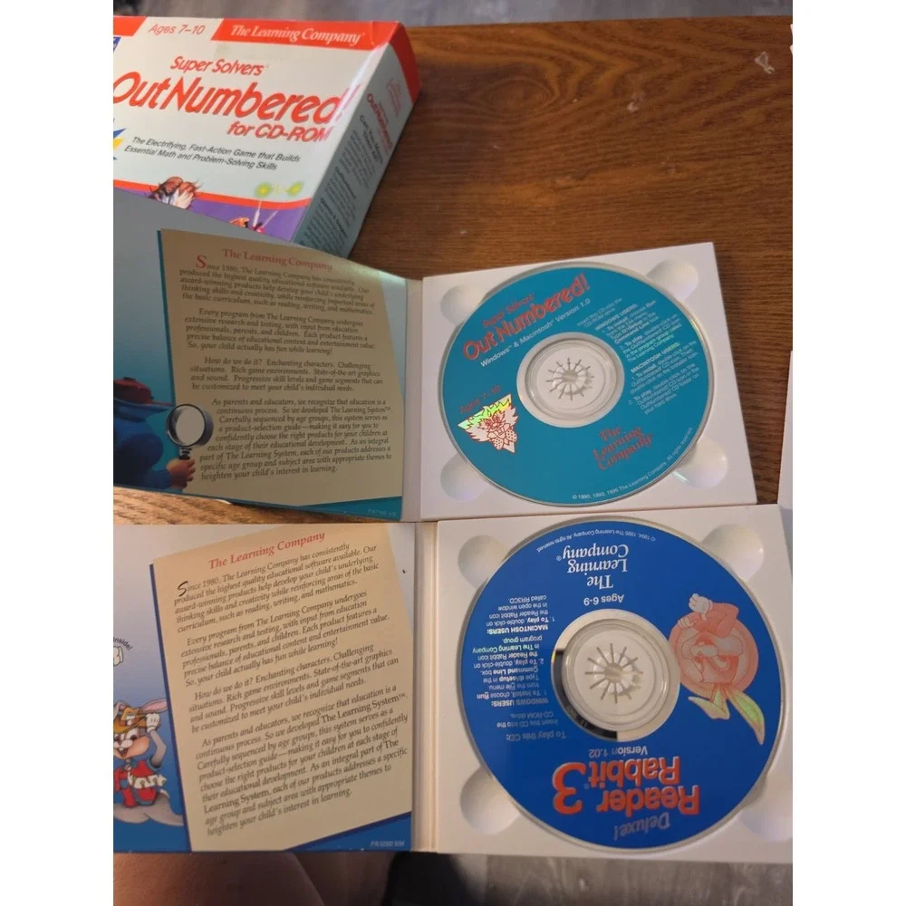 Super Solvers Outnumbered PC & Reader Rabbit 3 Duluxe Vtg